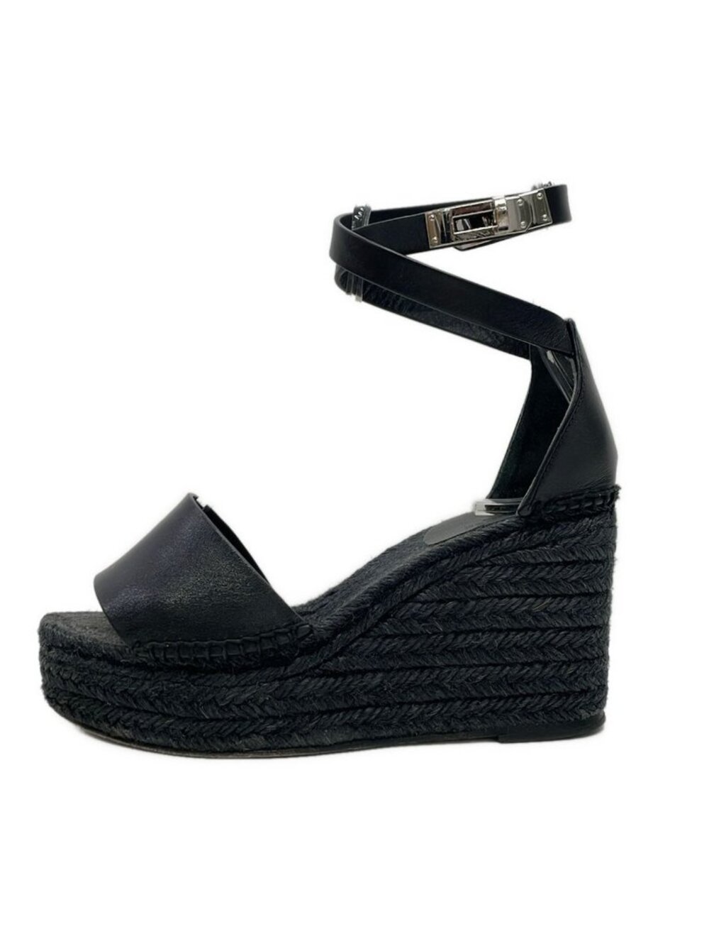 Hermes Pumps Tipori Black Jute Wedge Sole Espadrilles